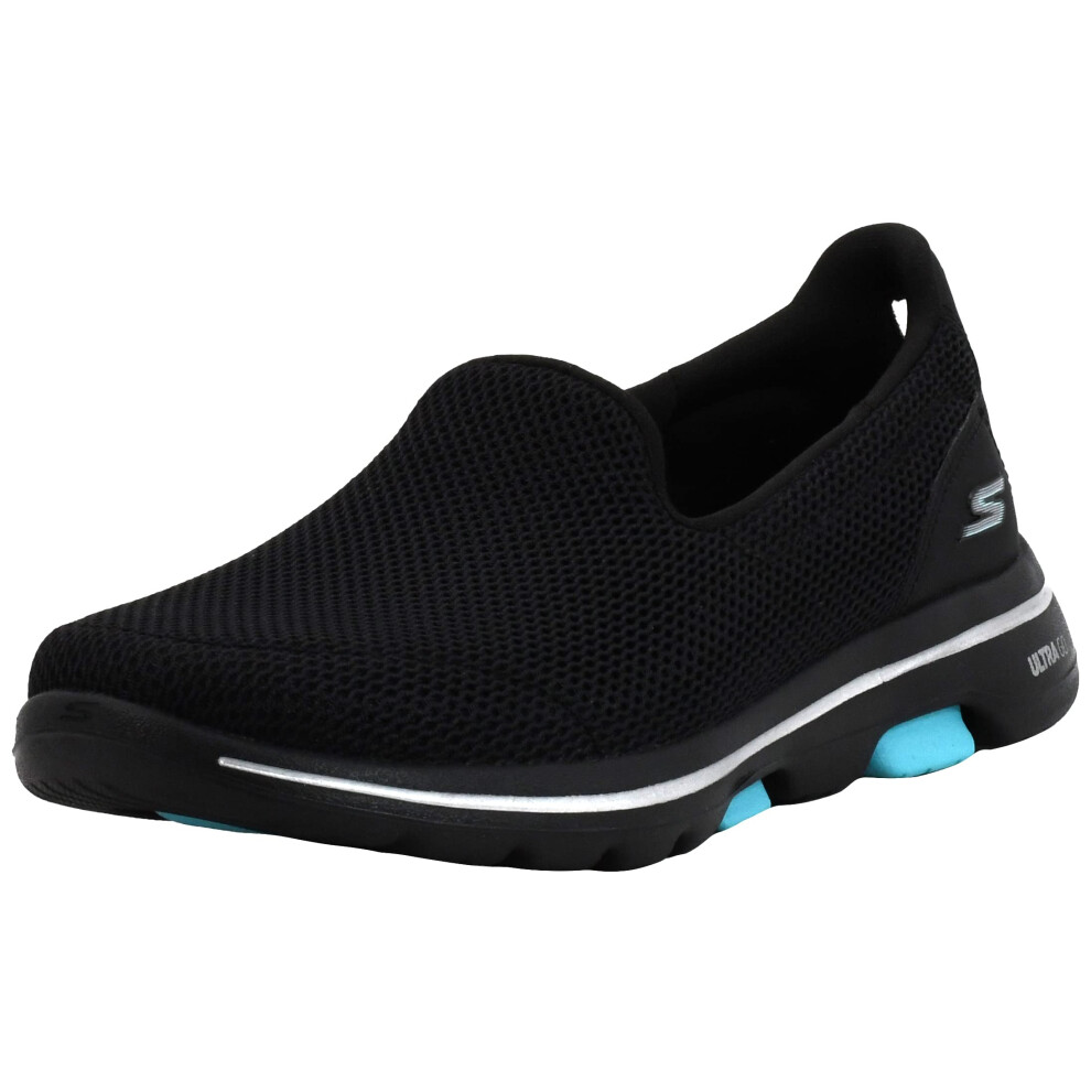 Skechers Women's GO Walk 5-15901 Sneaker  Black/Aqua  7.5 M US