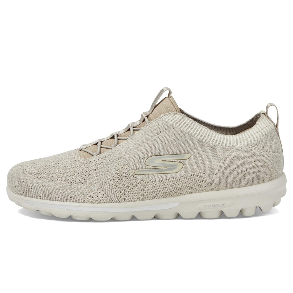 Skechers Women's GO Walk Travel-Radiant Moon Sneaker  Taupe  7.5