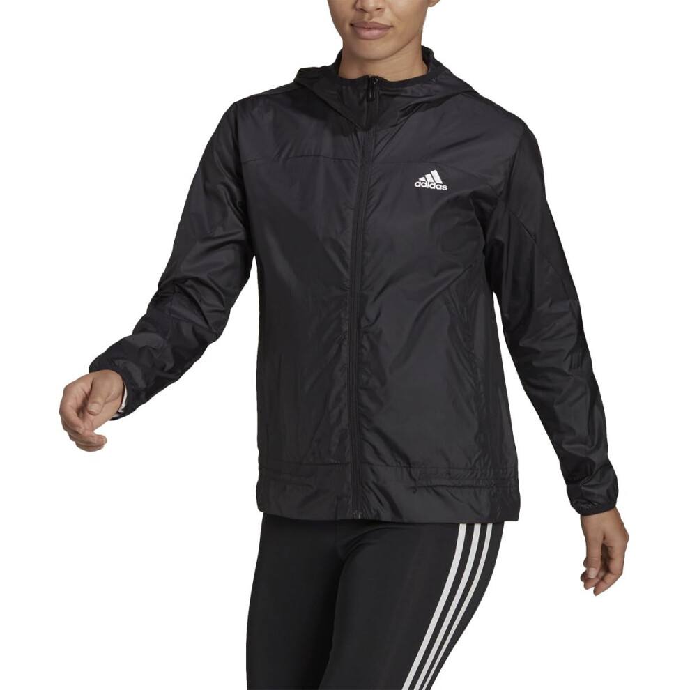 adidas Women's Logo Running Windbreaker  Black/White  Small