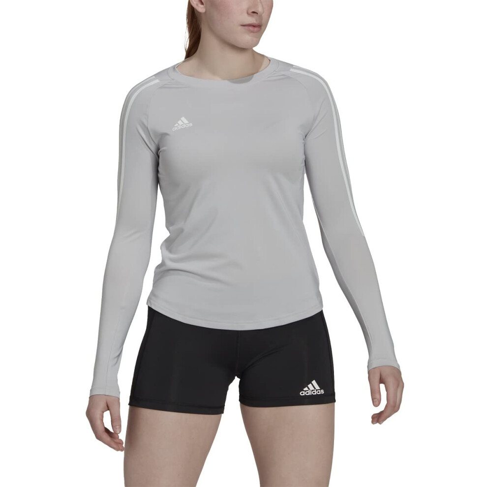 adidas Women's Hi Low Jersey Long Sleeve  Team Light Grey  Medium