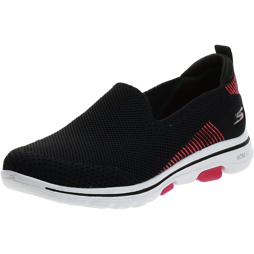 Skechers Women's Go Walk 5-Prized Sneaker  Black/Pink  10 W US