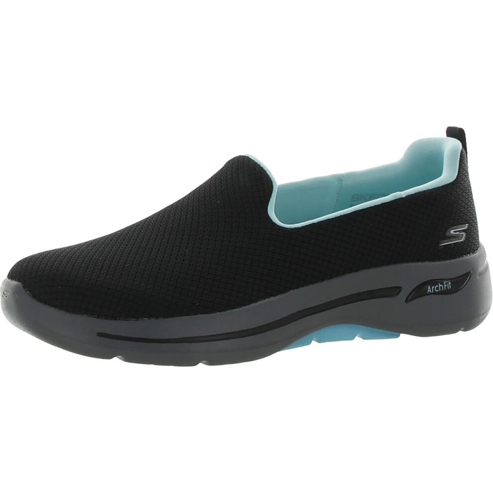 Skechers Women's Gowalk Arch Fit- Grateful Walking Shoes Black/Aqua 8.