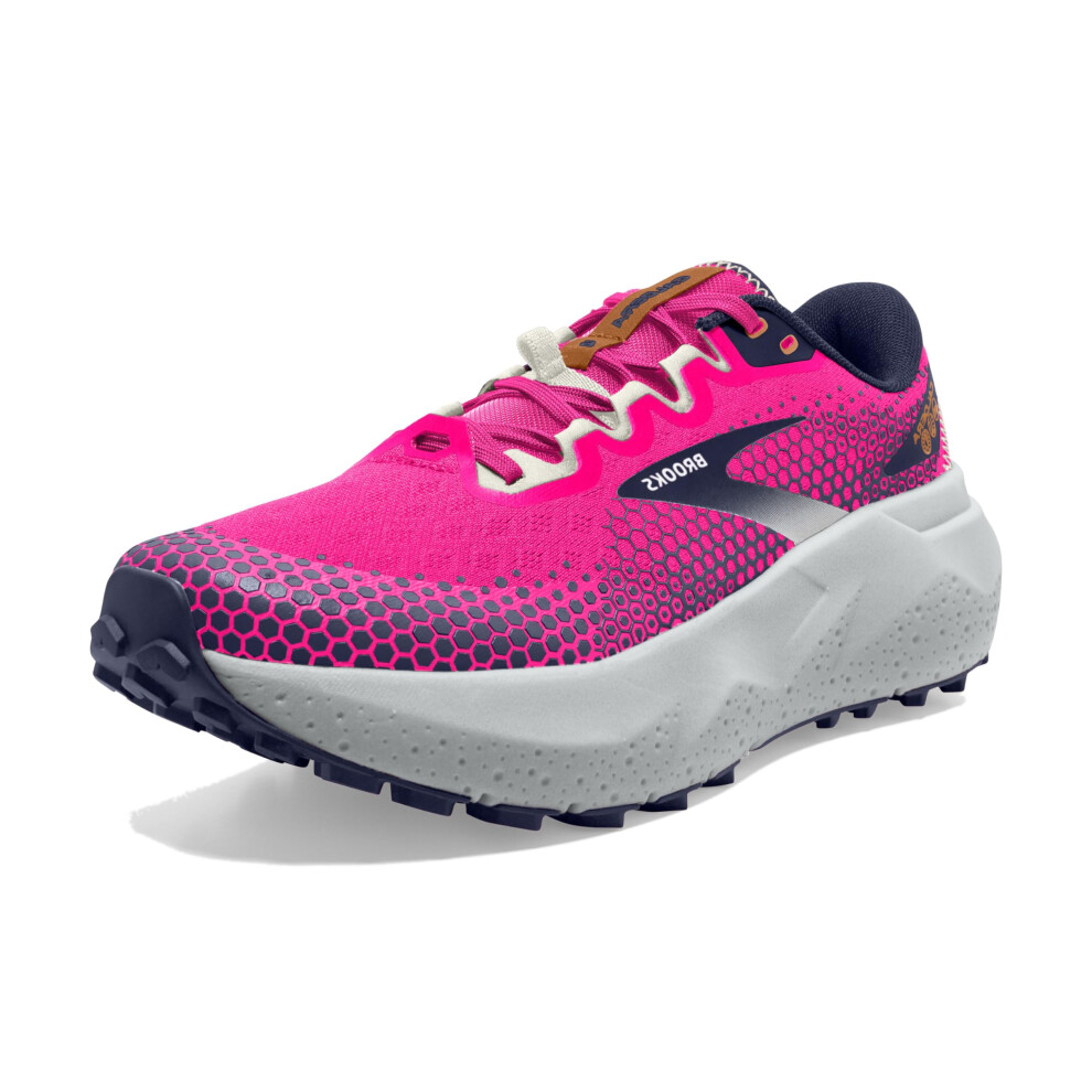 Brooks Womens Caldera 6 Trail Running Shoe - Pink Glo/Peacoat/Marshmal