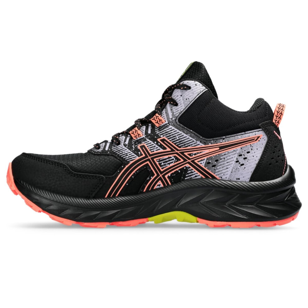 ASICS Women's Gel-Venture 9 Mid Top Running Shoes  8  Black/Sun Coral