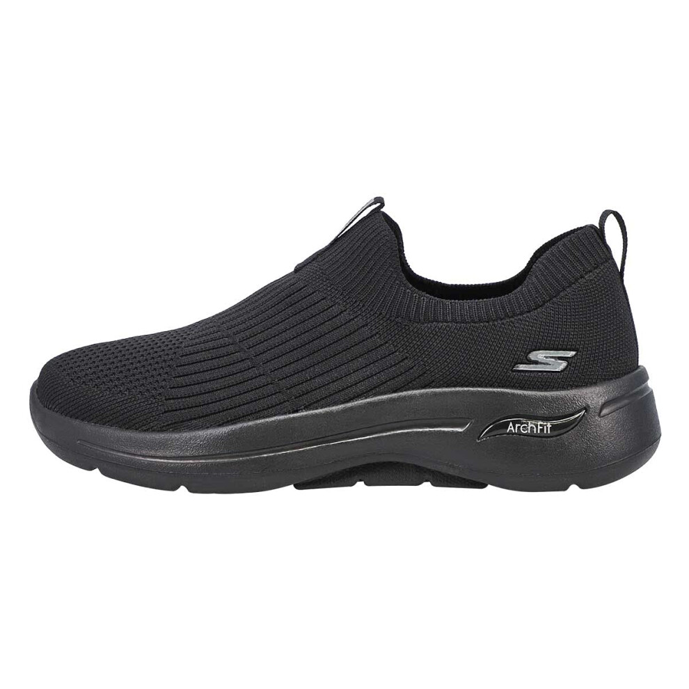 Skechers Women's Go Walk Arch Fit Iconic Sneaker  Black/Black  7.5