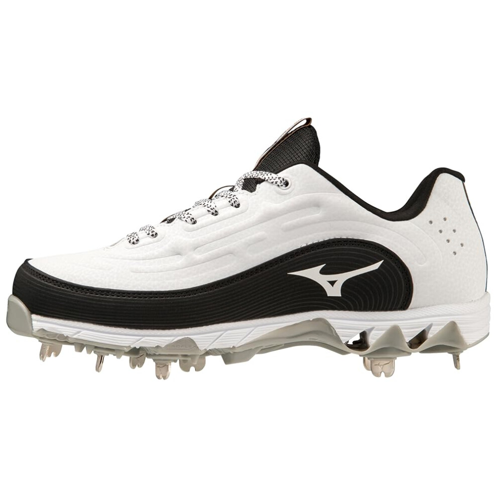 Mizuno Women's 9-Spike Swift 8 Low Metal Softball Cleat  White-Black