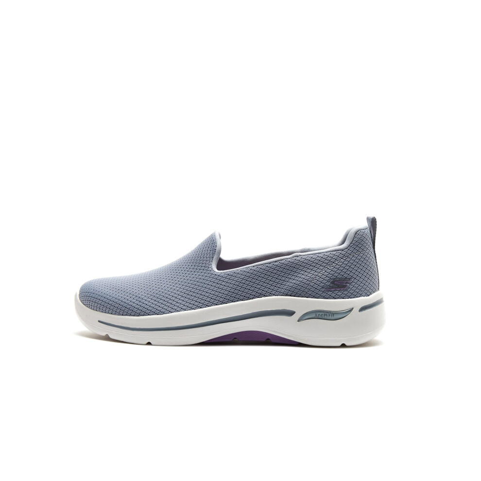 Skechers Women's Go Walk Arch Fit-Grateful Sneakers  Gray/Lavender  9.