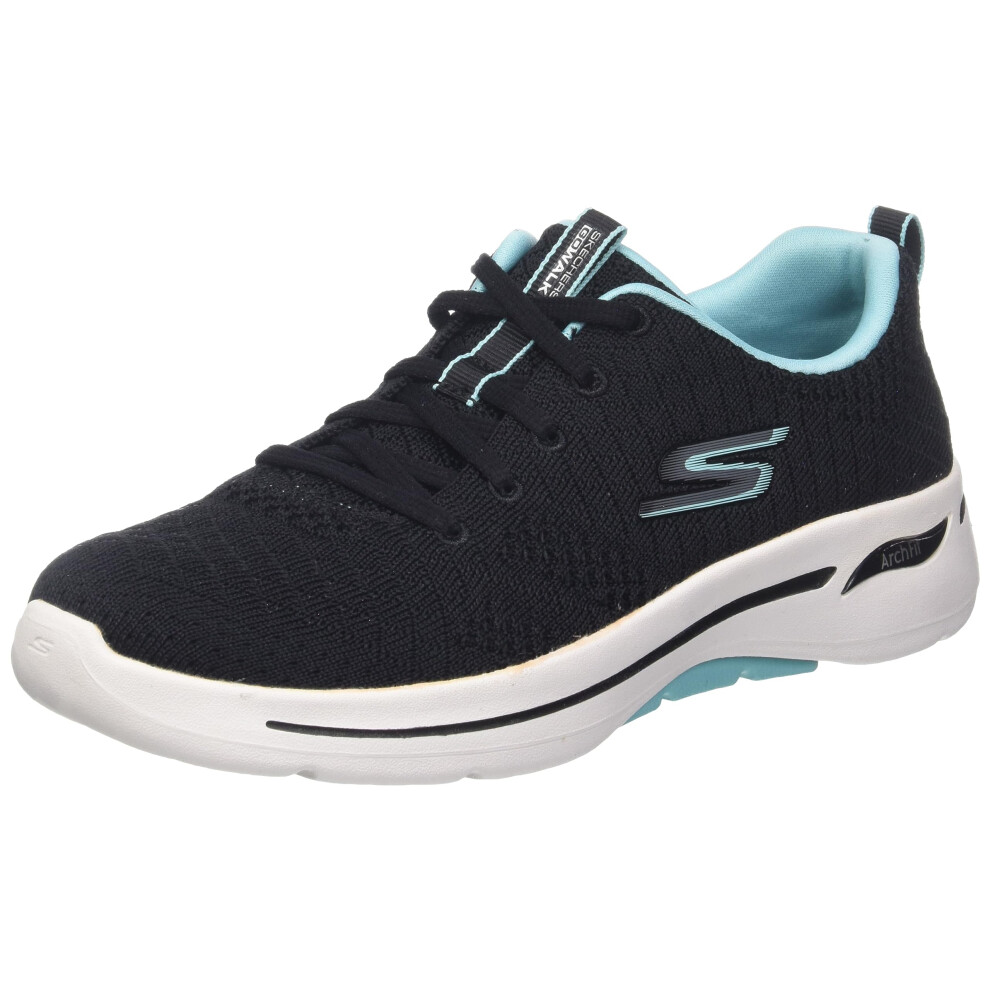 Skechers Women's Go Walk Arch Fit-Unify Sneaker  Black/Aqua  12