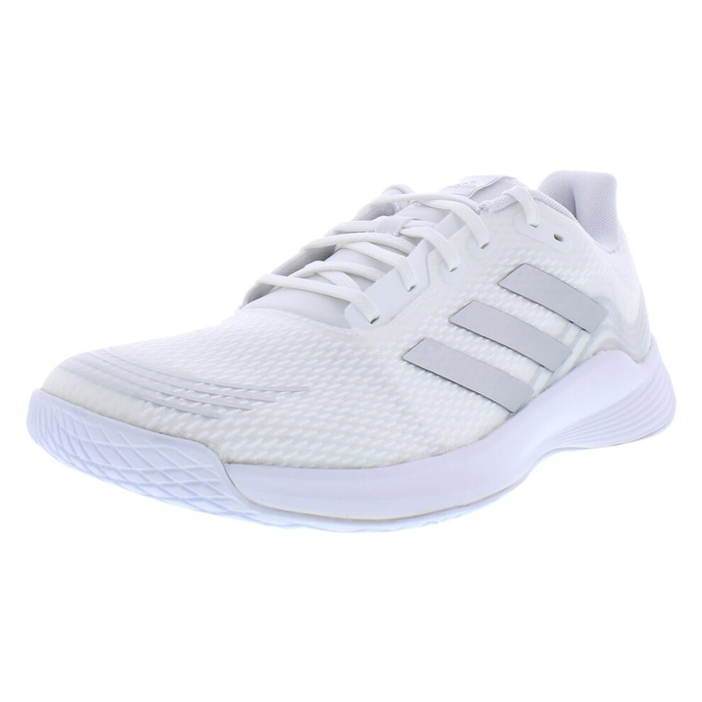 adidas Women's Novaflight Volleyball Sneaker  White/Silver Metallic/Wh