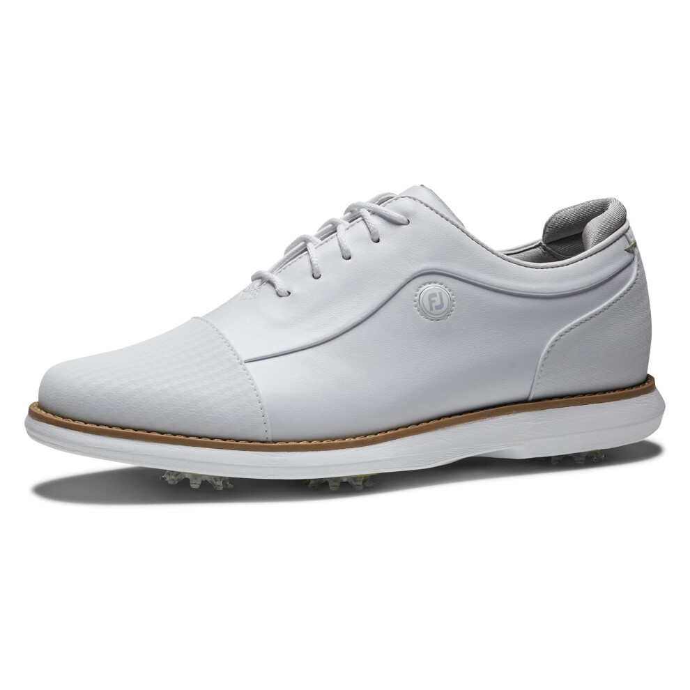 FootJoy Women's Traditions Golf Shoe  White/White Cap Toe  8.5 Wide