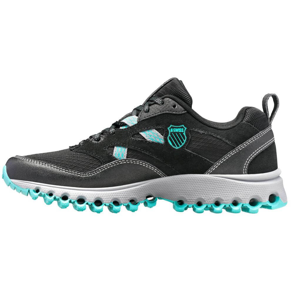 K-Swiss Women's Tubes Trail 200 Running Shoe  Black/Blue Turquoise/All