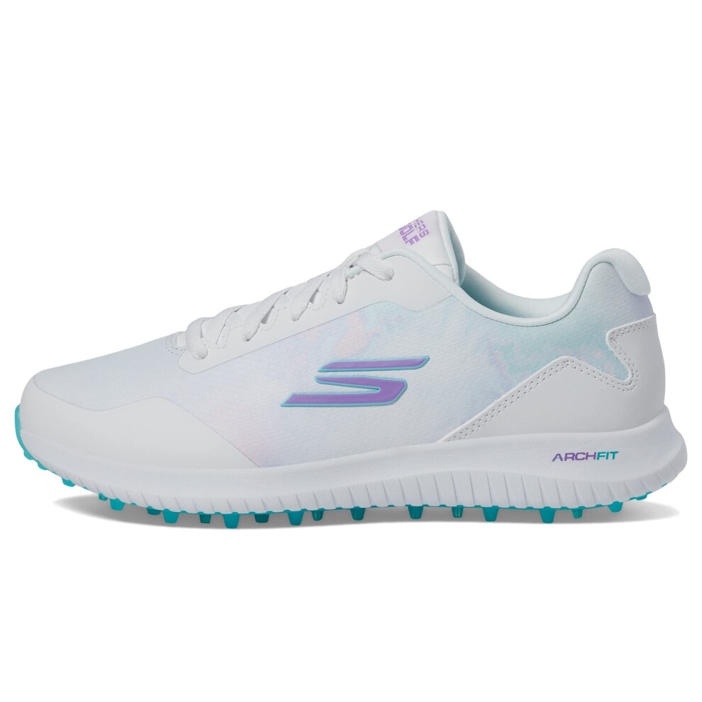 Skechers Women's Max Arch Fit Golf Shoe Sneaker  White/Multi Splash Wa