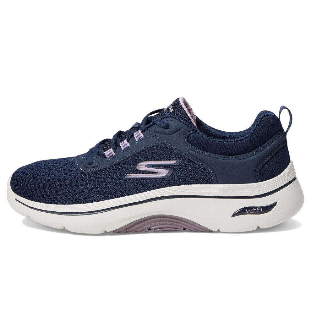 Skechers Women's Go Walk Arch Fit 2.0 Balin Sneaker  Navy/Lavender  7.