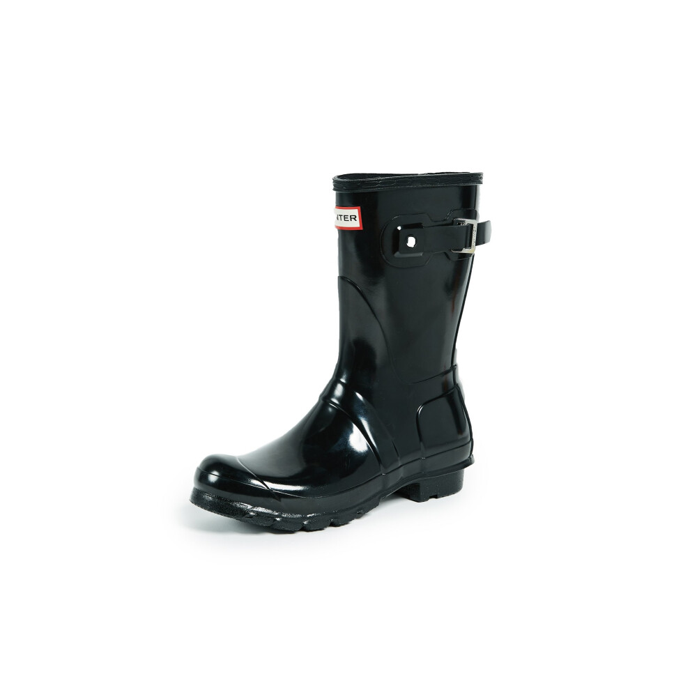 Hunter Women's Original Short Gloss Rain Boot  Black  9 M US