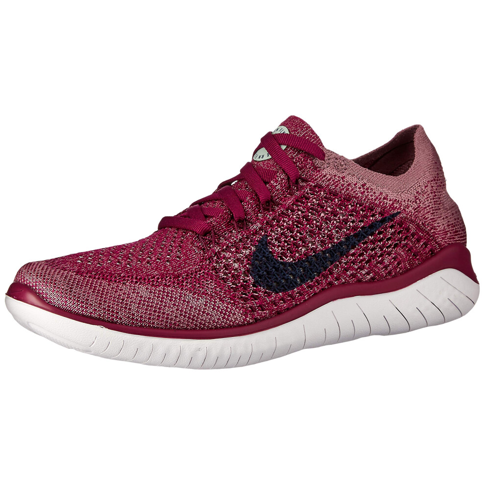 Nike Free RN Flyknit 2018 Women's Running Shoe Raspberry RED/Blue Void