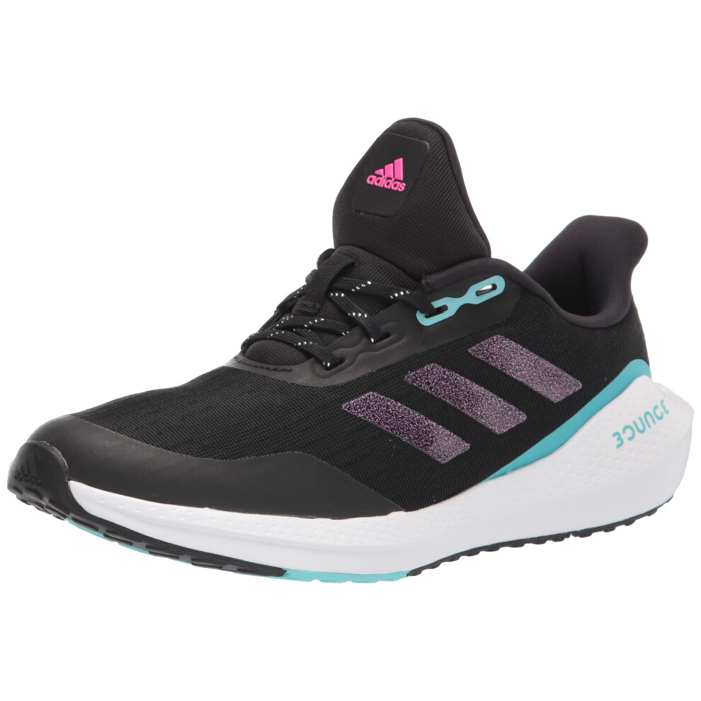 adidas Unisex-Child EQ21 Running Shoe  Black/Shock Pink/Pulse Aqua  7