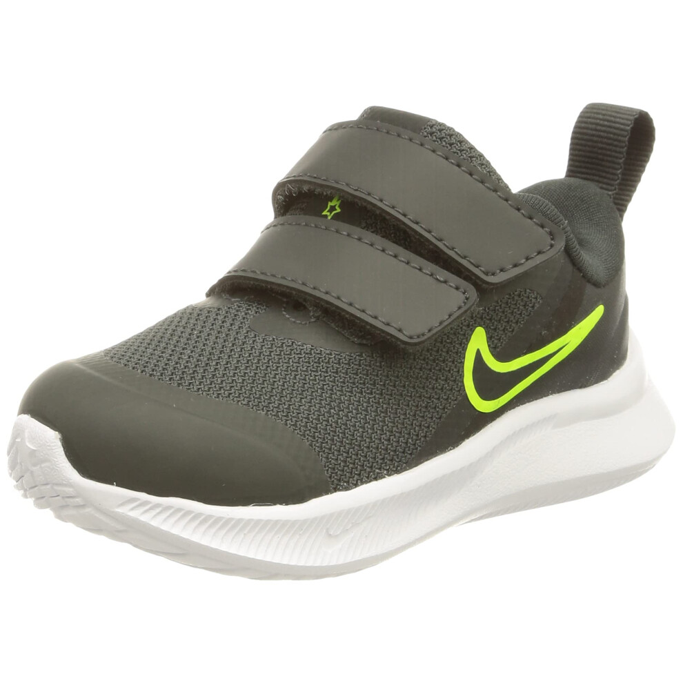 Nike Unisex-Child Star Runner 3 (TDV) Sneaker (5  Black/Green  Numeric