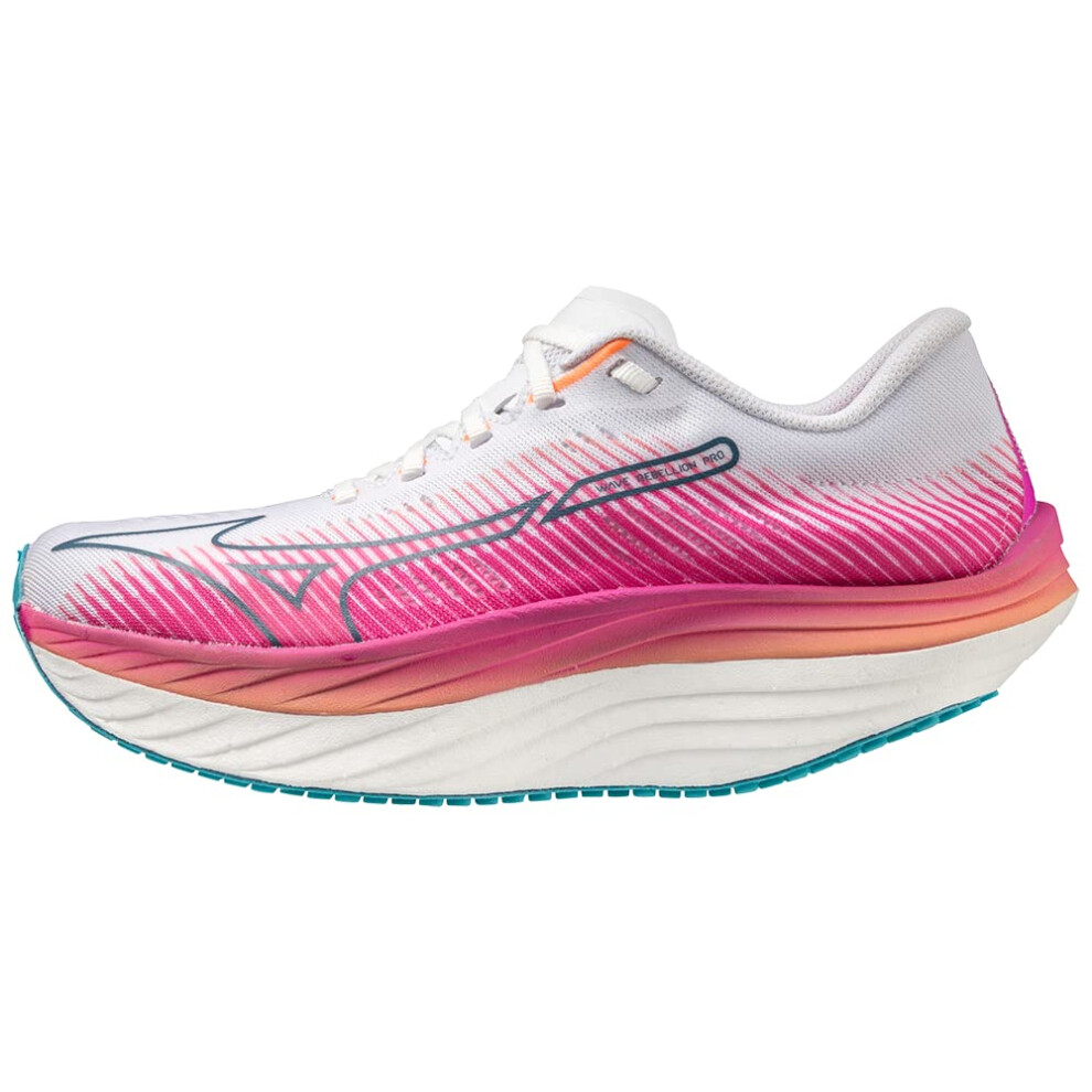 Mizuno Women's Wave Rebellion Pro Running Shoe  White/Silver  8.5