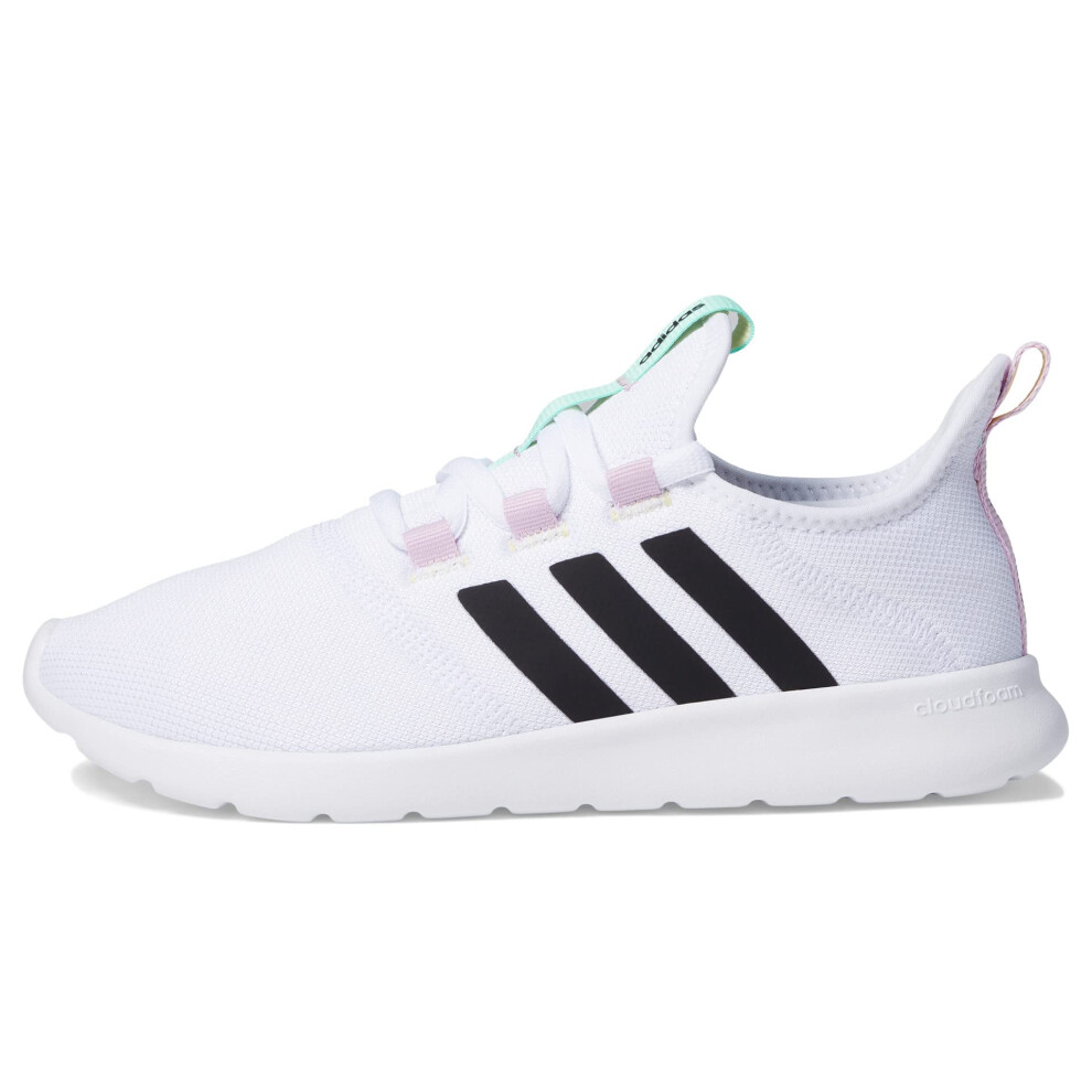 adidas Women's Cloudfoam Pure 2.0 Sneaker  White/Black/Pulse Mint  10