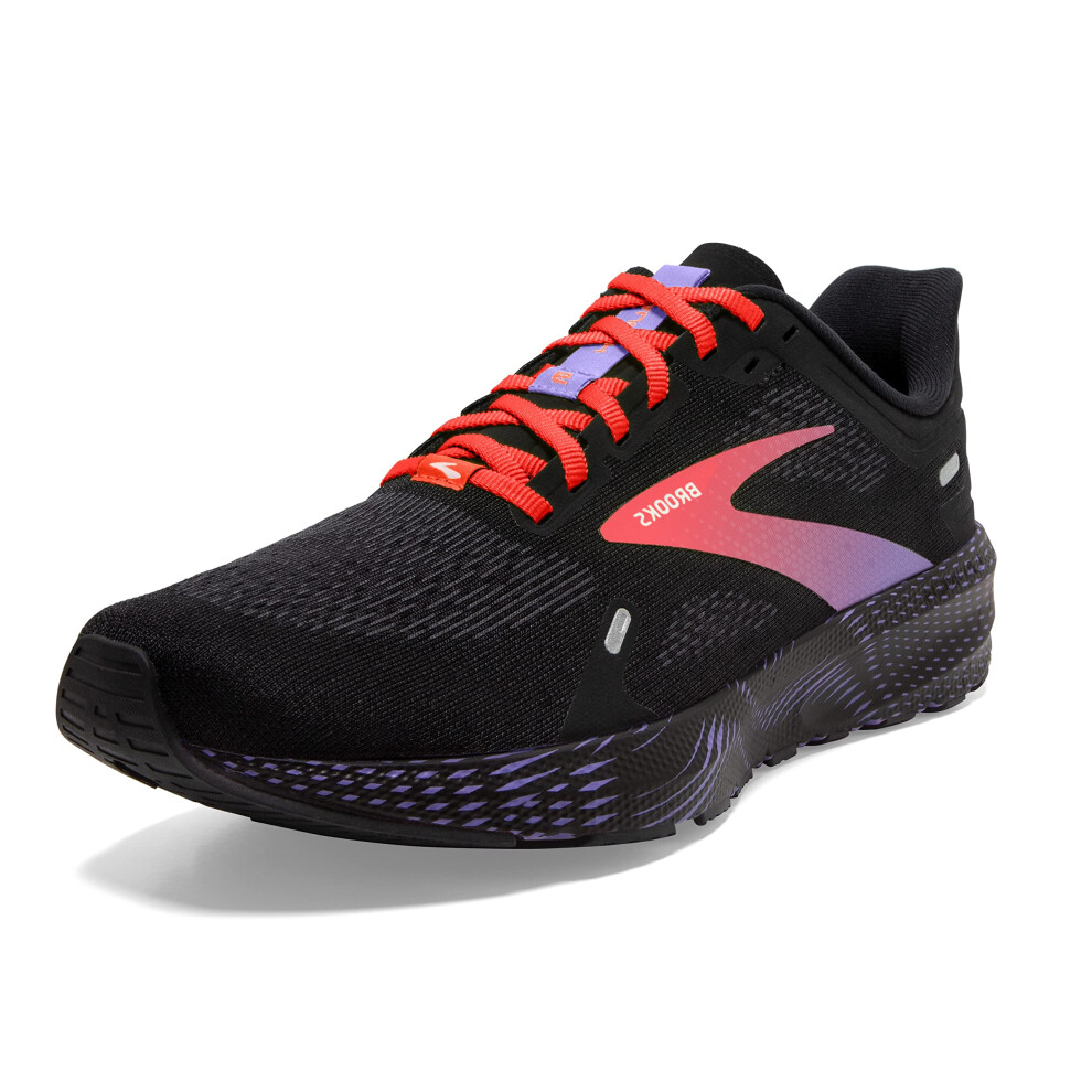 Brooks Women's Launch 9 Neutral Running Shoe - Black/Coral/Purple - 8