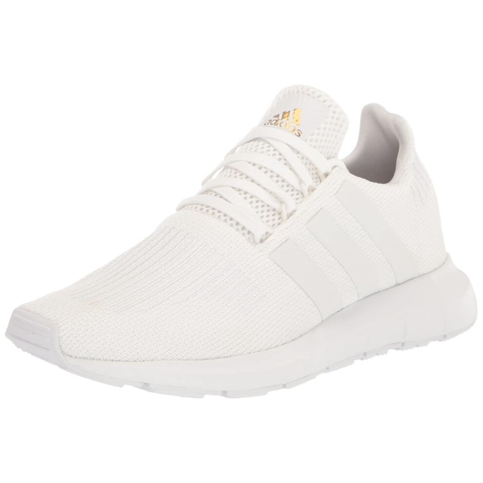 adidas Women's Swift Run Sneaker  White/White/Gold Metallic  5