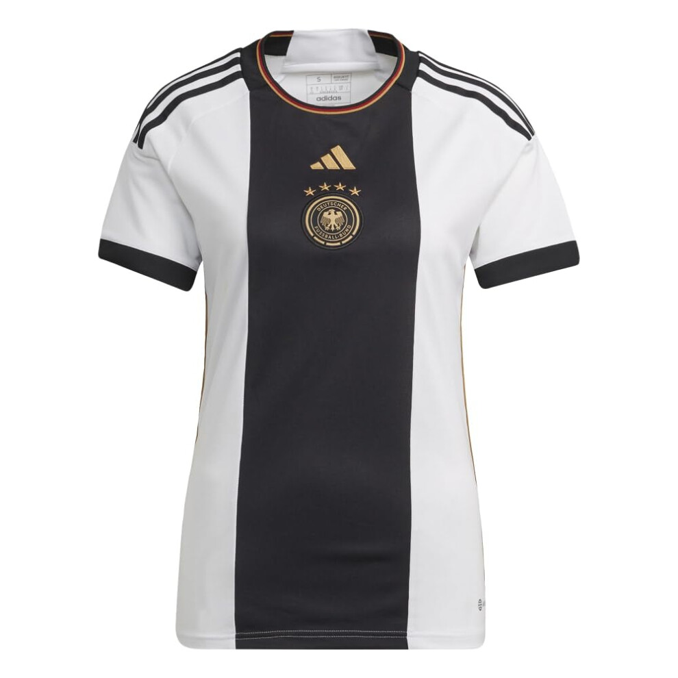 adidas Women's Soccer Germany 2022 Home Jersey (Small) White/Black