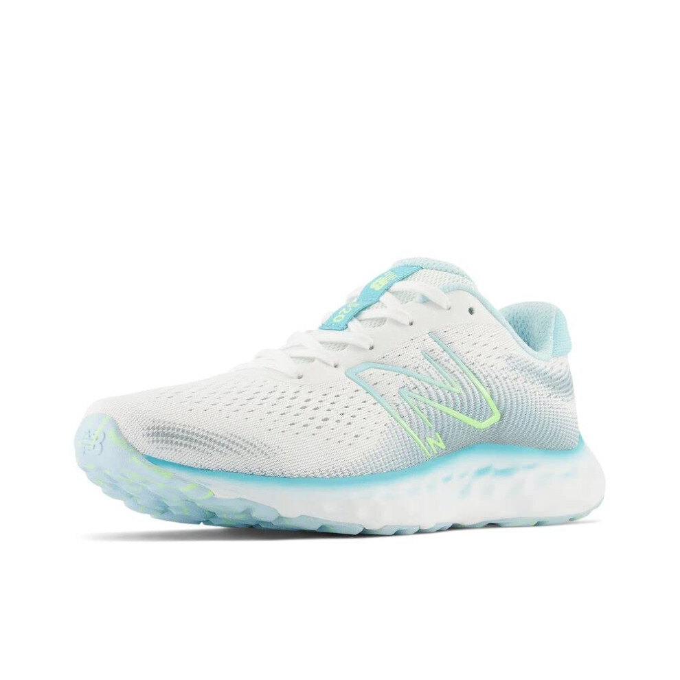 New Balance Women's 520 V8 Running Shoe  White/Ice Blue  8 Wide