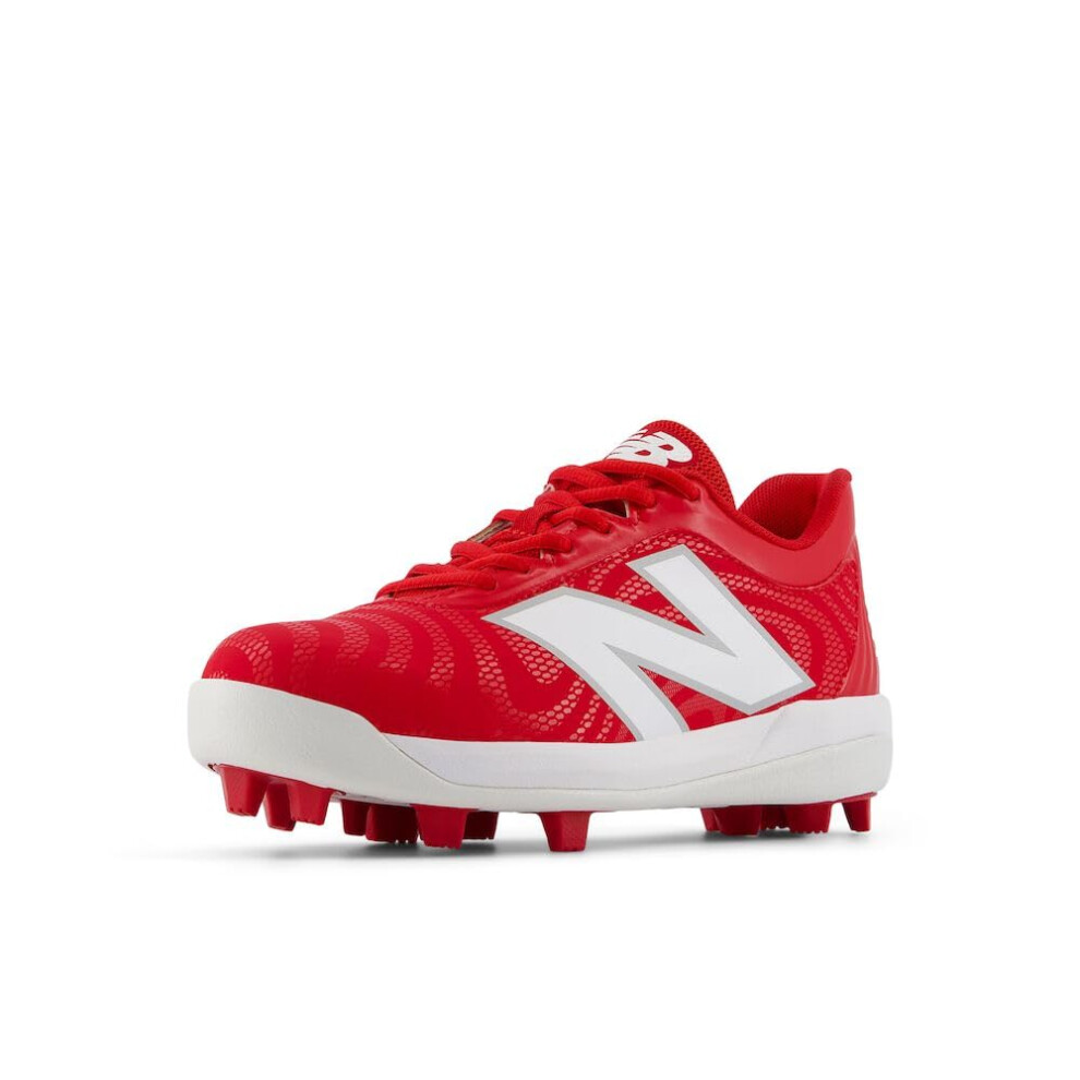 New Balance 4040 V7 Rubber-Molded Baseball Shoe  Team Red/Optic White