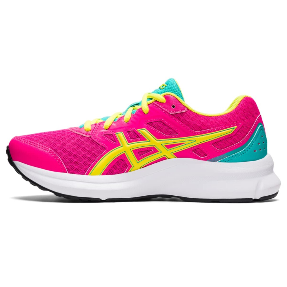 ASICS Kid's JOLT 3 Grade School Running Shoes  5.5  Pink GLO/Sour Yuzu