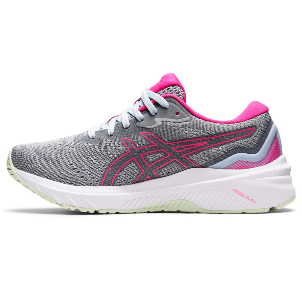 ASICS Women's GT-1000 11 Running Shoes  5  Piedmont Grey/Pink GLO