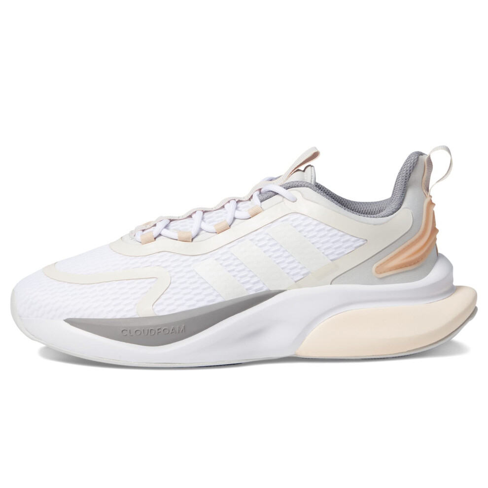 adidas Women's Alphabounce+ Sneaker  White/Zero Metallic/Grey  6