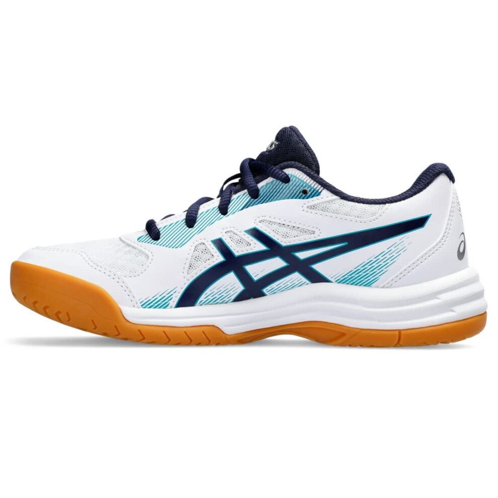 ASICS Kid's Upcourt 5 Grade School Volleyball Shoes  6  White/Peacoat