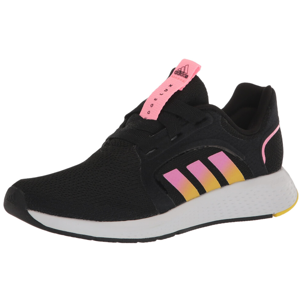 adidas Women's Edge Lux 5 Running Shoe  Black/Beam Pink/Beam Yellow  8