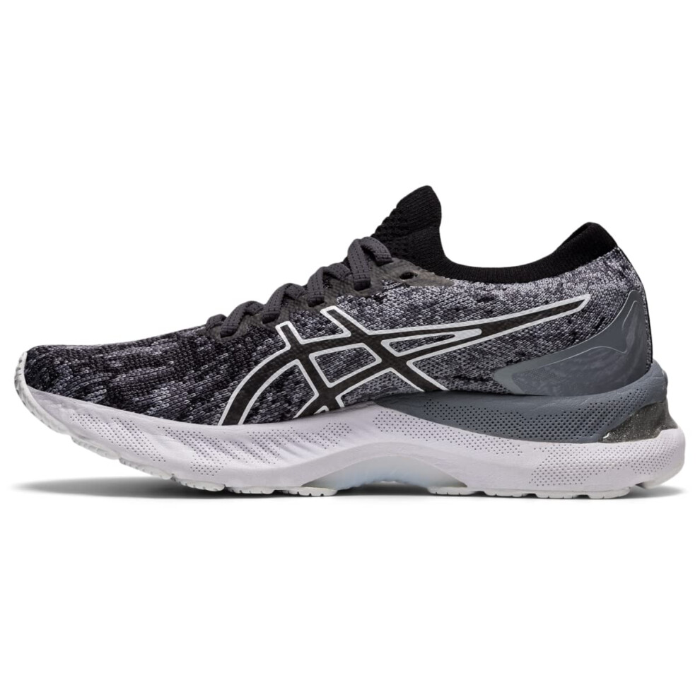 ASICS Women's Gel-Nimbus 23 Knit Running Shoes  8  Sheet Rock/Black