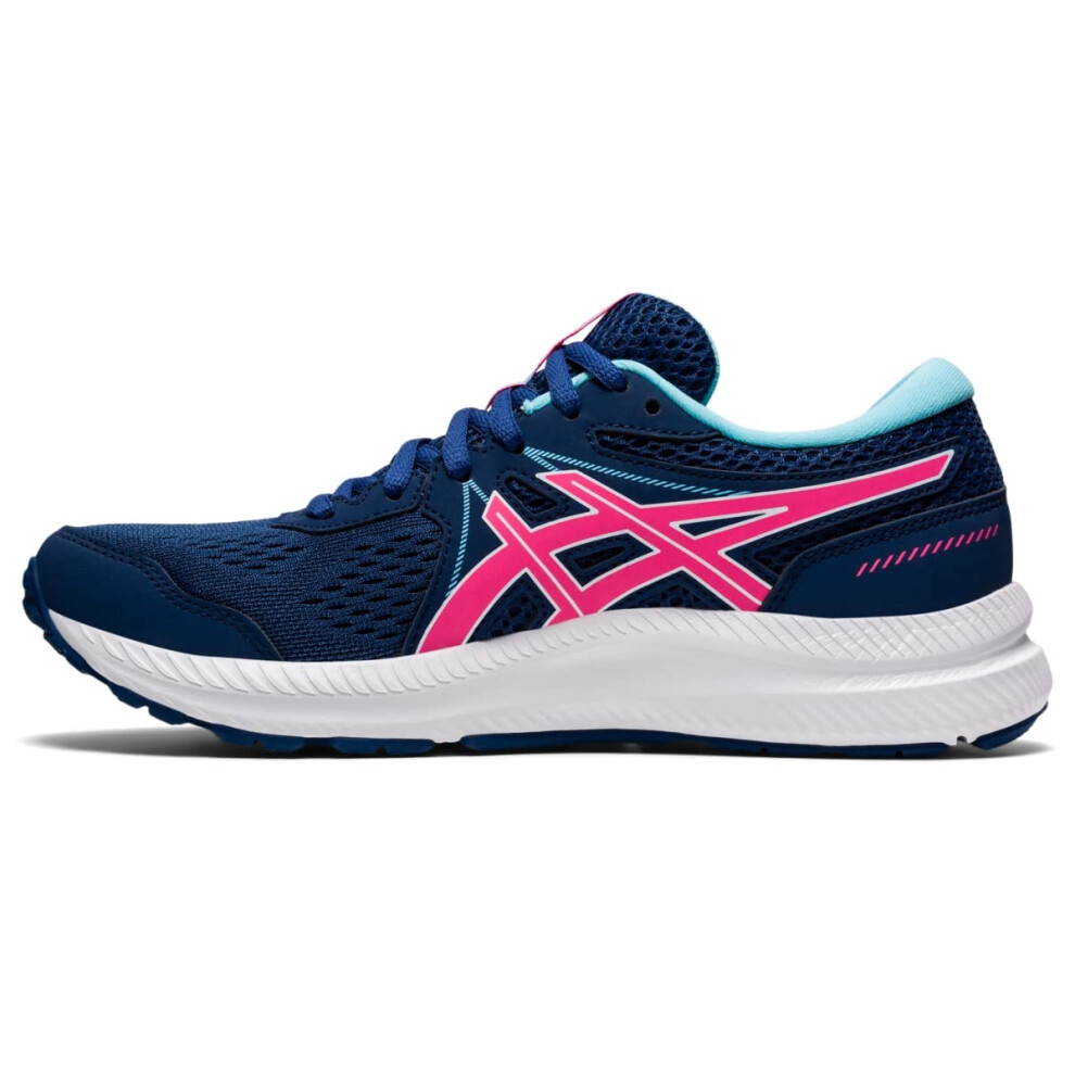 ASICS Women's GEL-CONTEND 7 Running Shoes  8  MIDNIGHT BLUE/HOT PINK