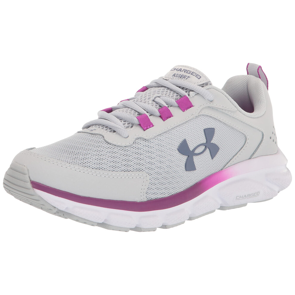 Under Armour Women's Charged Assert 9  (115) Halo Gray/White/Aurora Pu