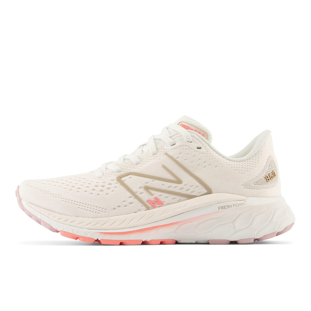 New Balance Women's Fresh Foam X 860 V13  White/Light Gold Metallic/Gr