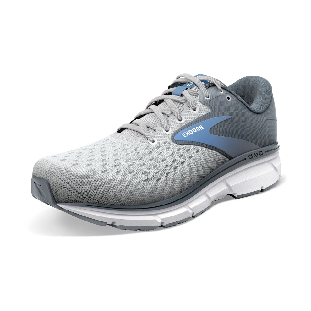 Brooks Women's Dyad 11 Running Shoe - Grey/White/Blue - 8 Wide