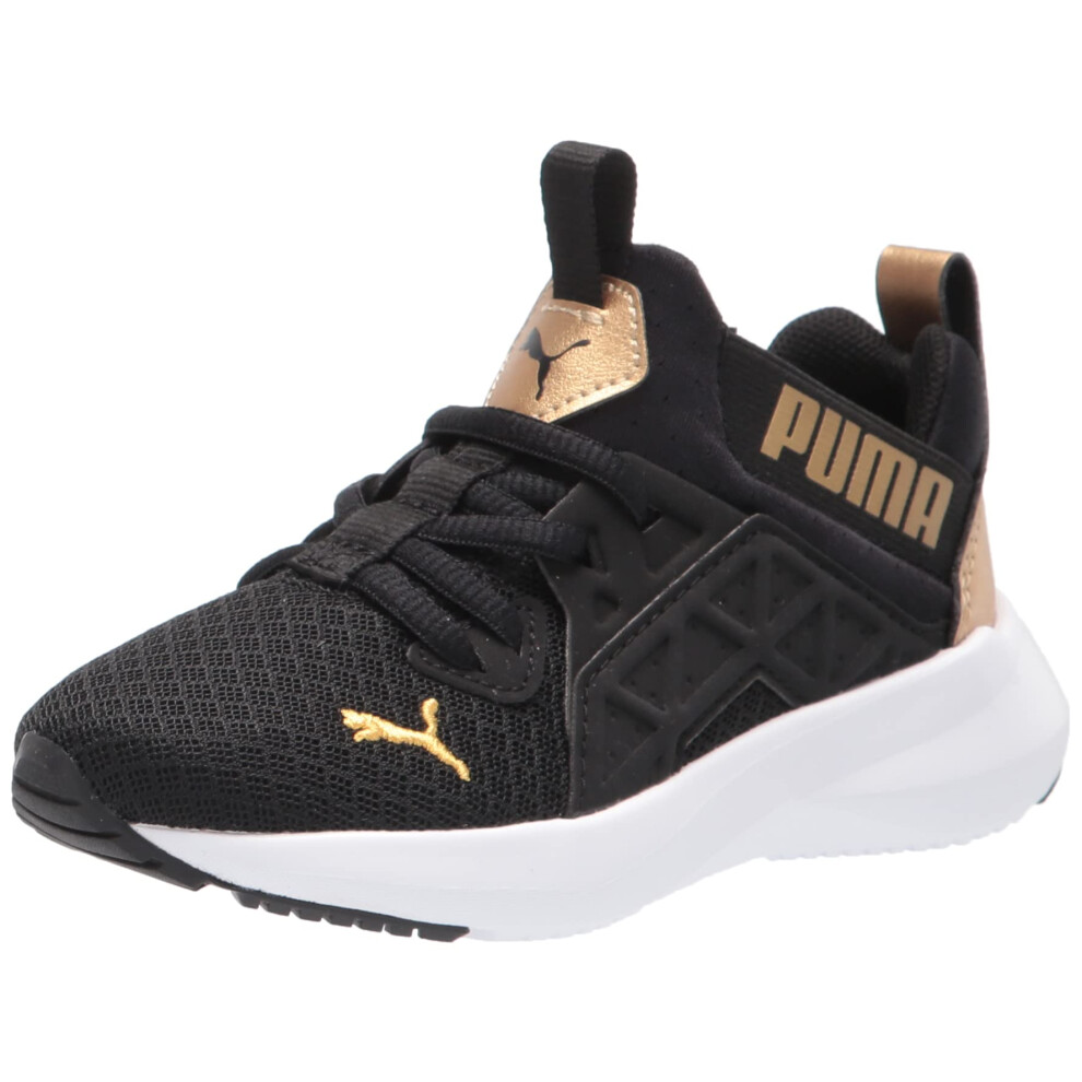 Puma SOFTRIDE Enzo Running Shoe  Black Team Gold  11 US Unisex Little