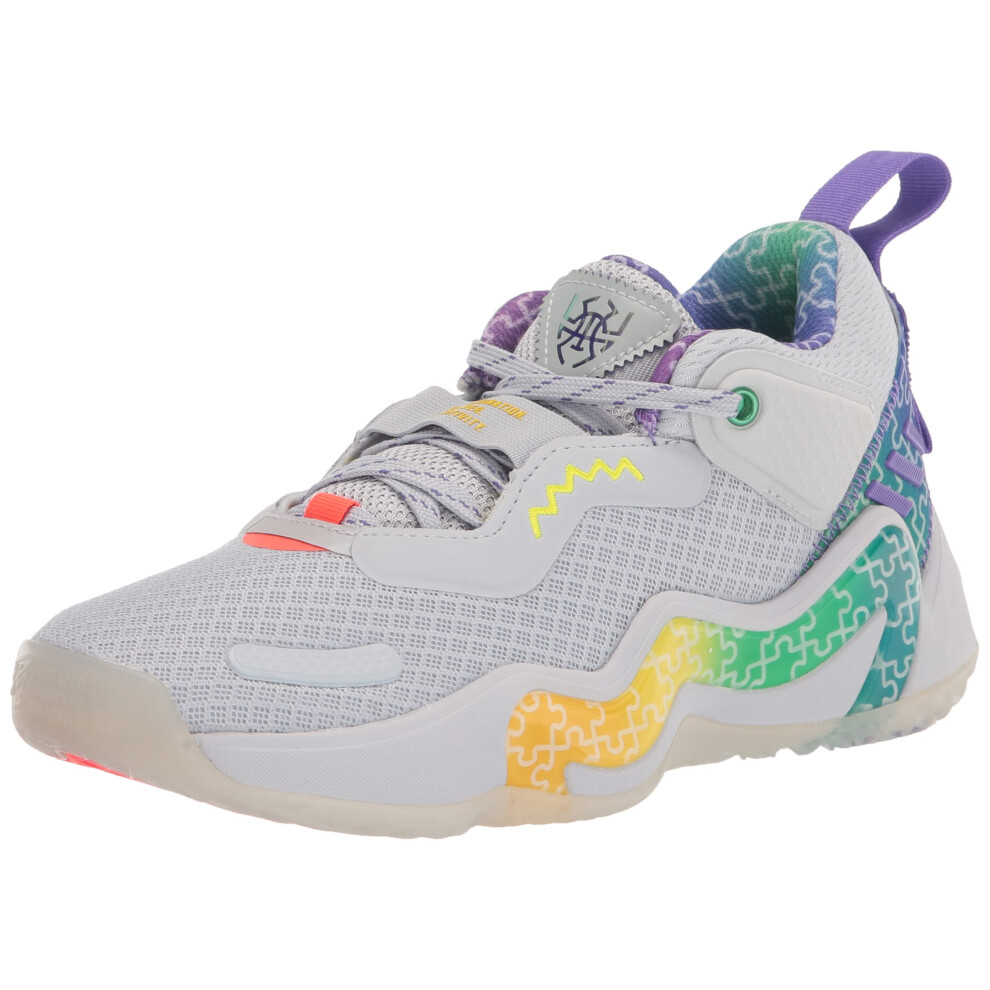 adidas D.O.N. Issue 3 Basketball Shoe  Clear Grey/Purple Rush/Semi Scr