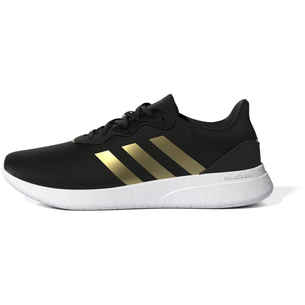 adidas Women's QT Racer 3.0 Sneaker  Black/Matte Gold/White  7