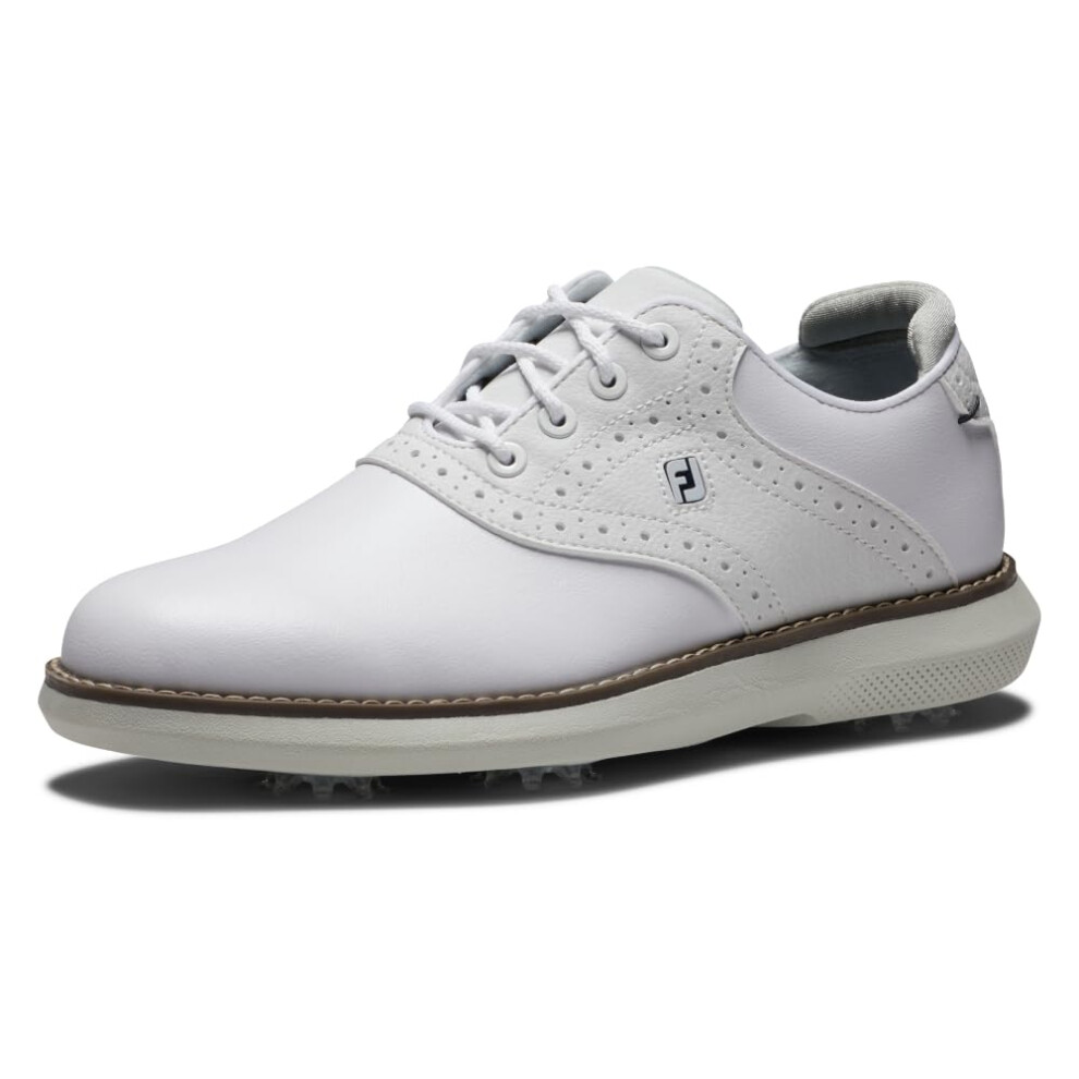 FootJoy Traditions Junior Golf Shoe  White/White  2 US Unisex Big Kid