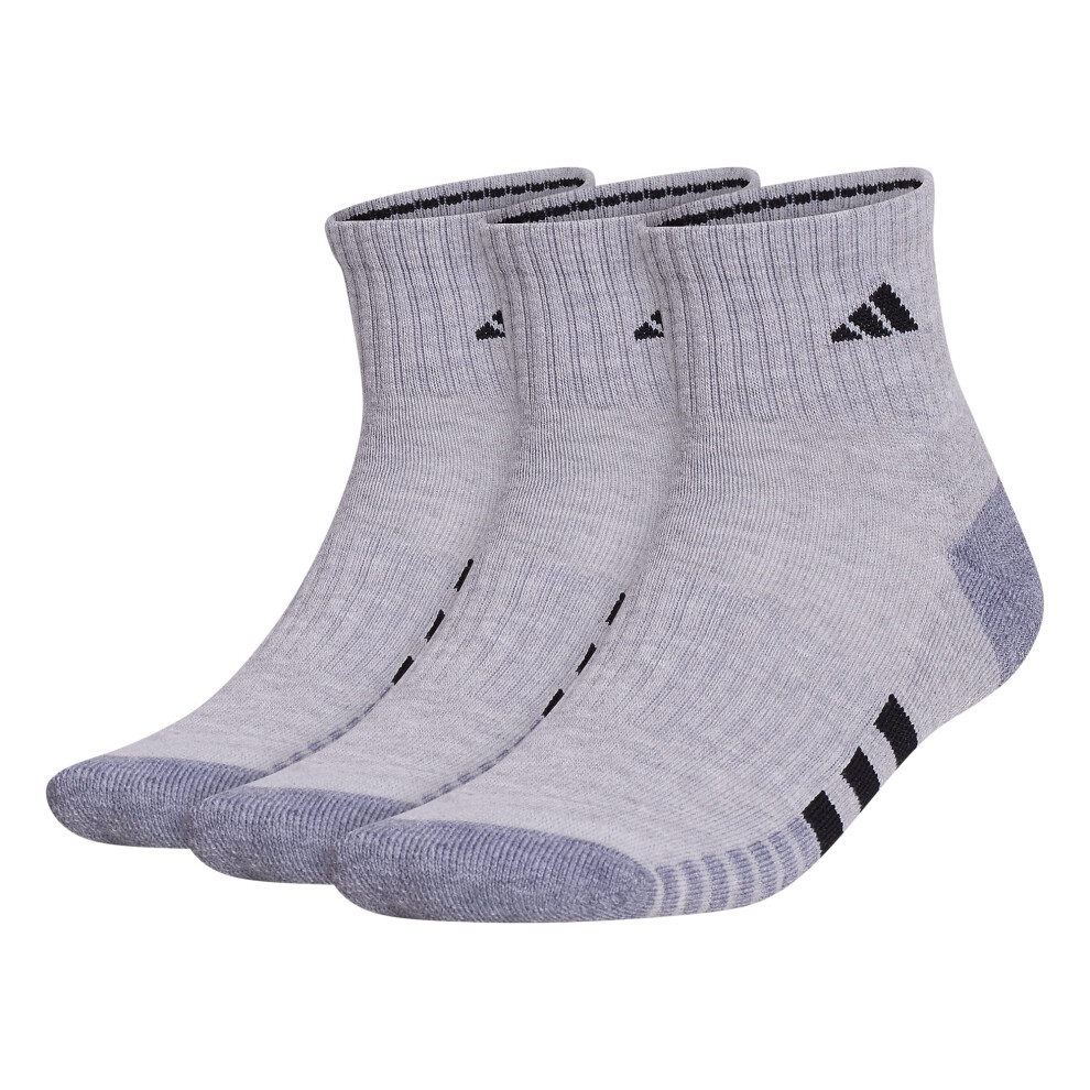 adidas Mens Cushioned Quarter Socks (3-Pair)  Cool Light Heather/Grey/