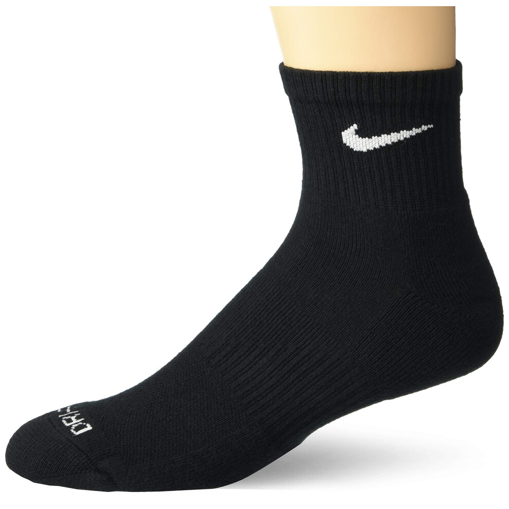 Nike mens 3 Pair Quarter Socks  Black/White  X-Large