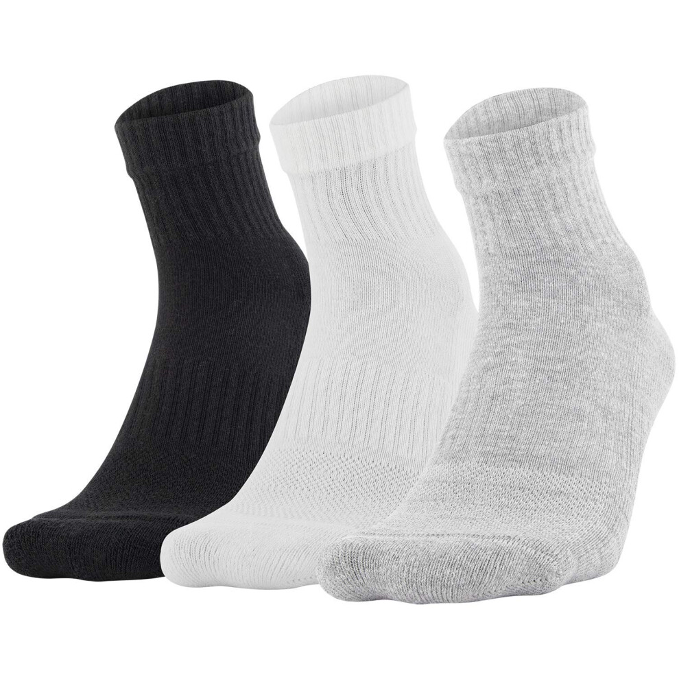 Under Armour Adult Training Cotton Quarter Socks  Multipairs  True Gra