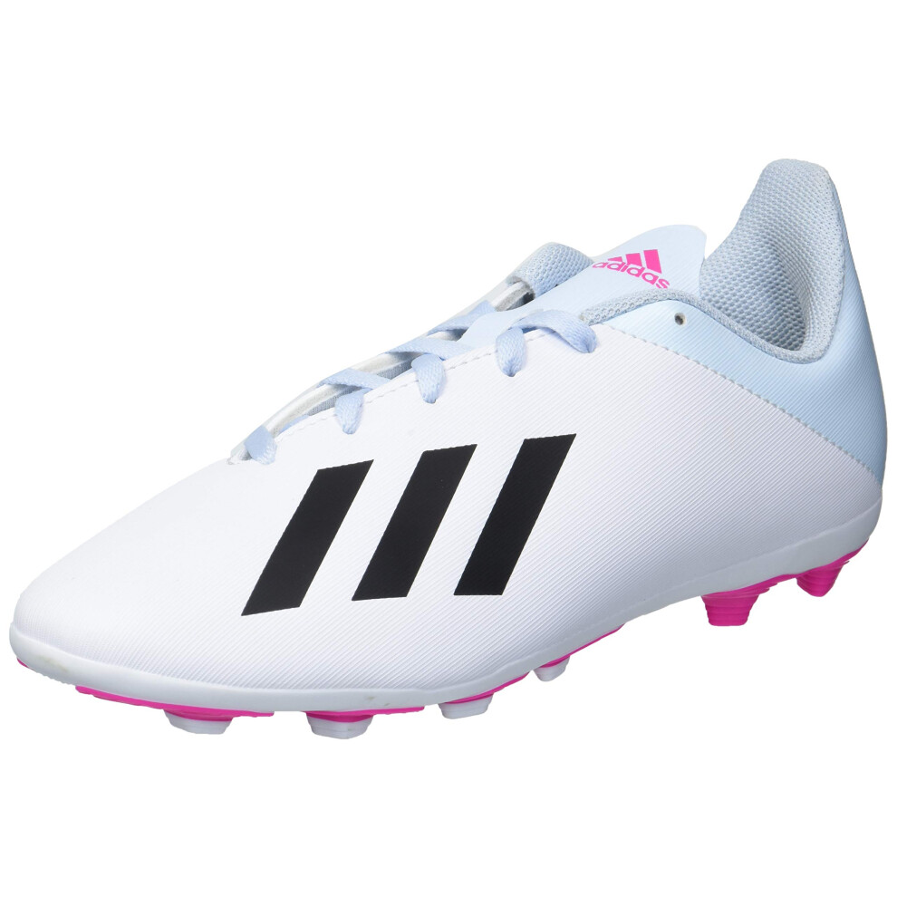 adidas Men's X 19.4 Firm Ground Soccer Shoe  White/Black/Shock Pink  1