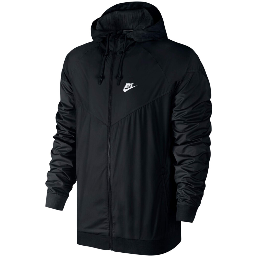 Nike Mens Windrunner Full Zip Hooded Running Jacket Black Large