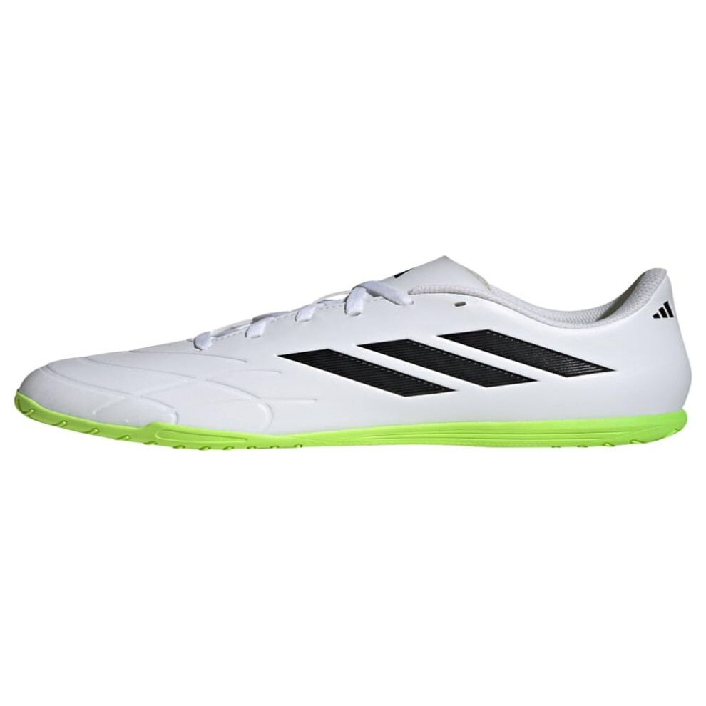 adidas Unisex Copa Pure.4 Indoor Sneaker  White/Core Black/Lucid Lemon