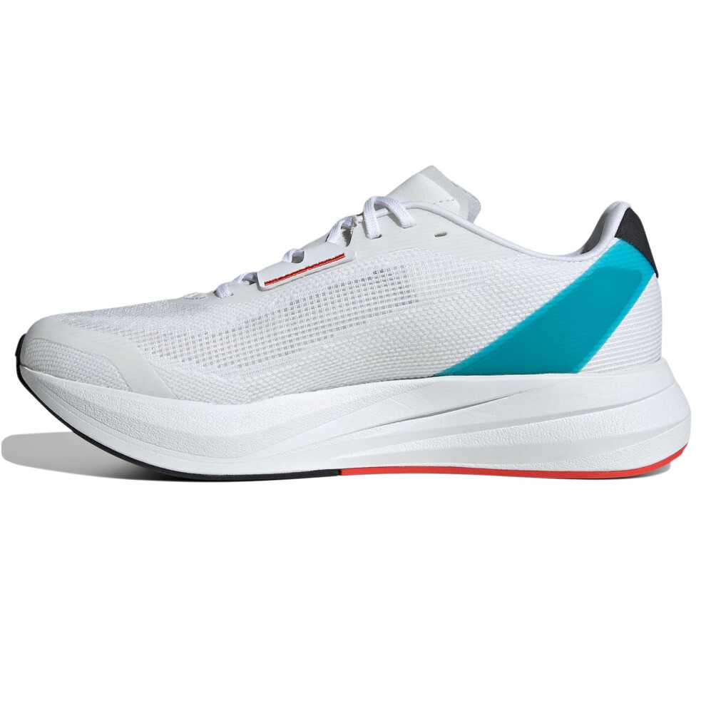 Adidas Men's Duramo Speed Sneaker White/Black/Lucid Cyan 10