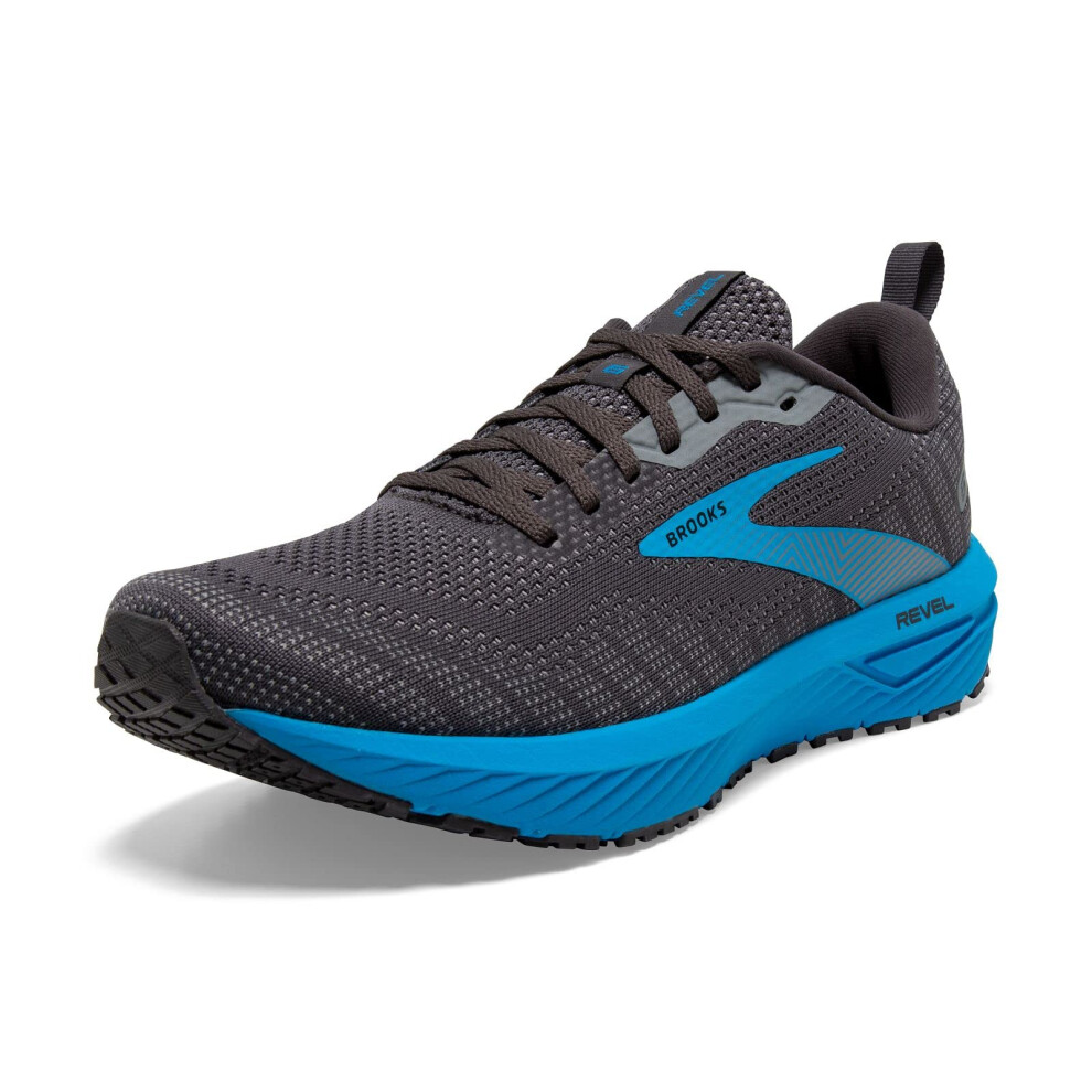 Brooks Mens Revel 6 Neutral Running Shoe - Blackened Pearl/Blue - 10.5